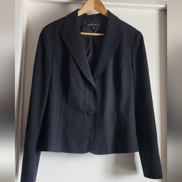 Lafayette 148 New York Black Wool Single Breasted Jacket Size 14 - Picture 2 of 7